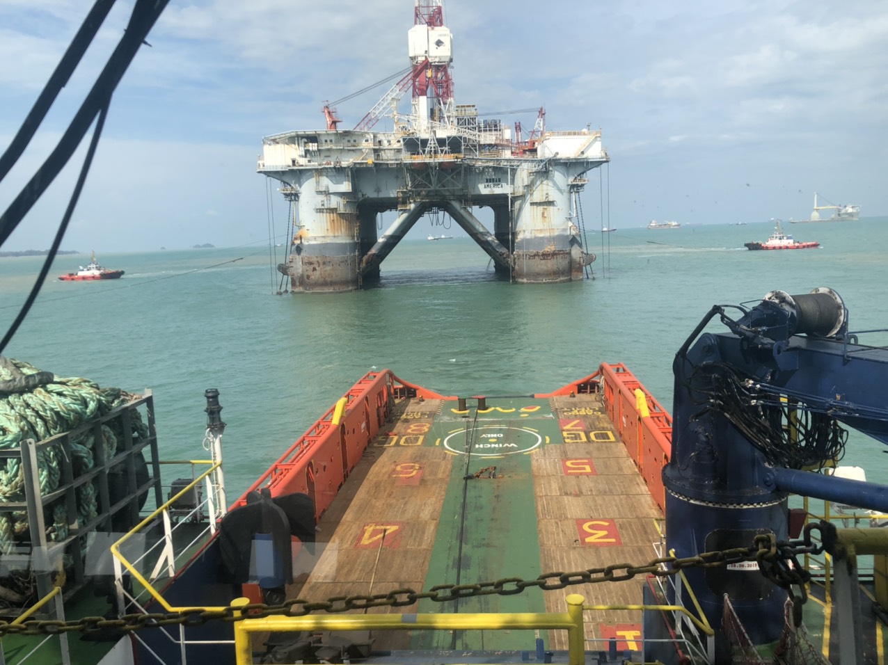 Provision of towage service for Ocean America rig from Malaysia to India